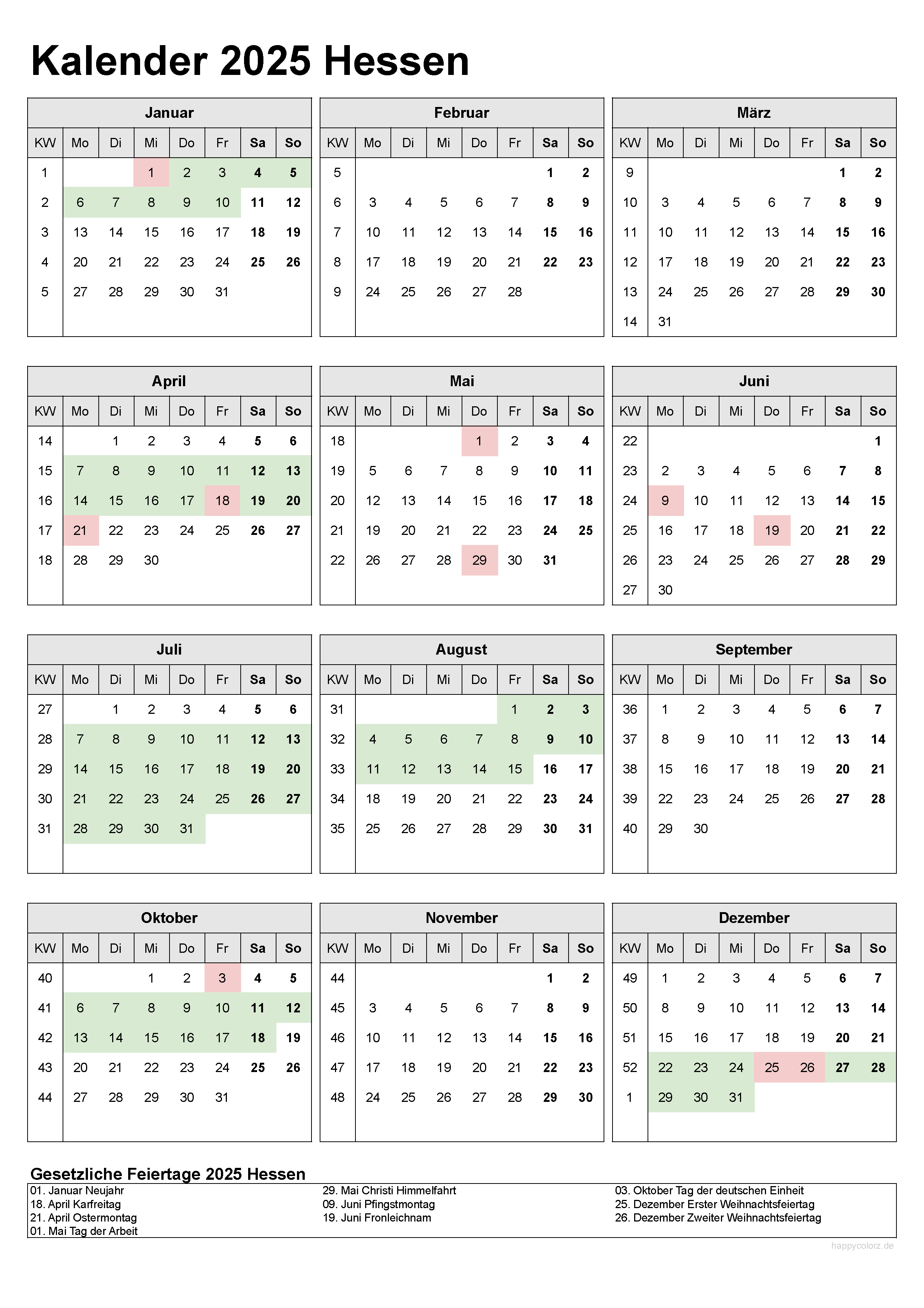 Herbstferien Hessen 2025 Kalender Herbstferien Hessen 2025 Kürzer