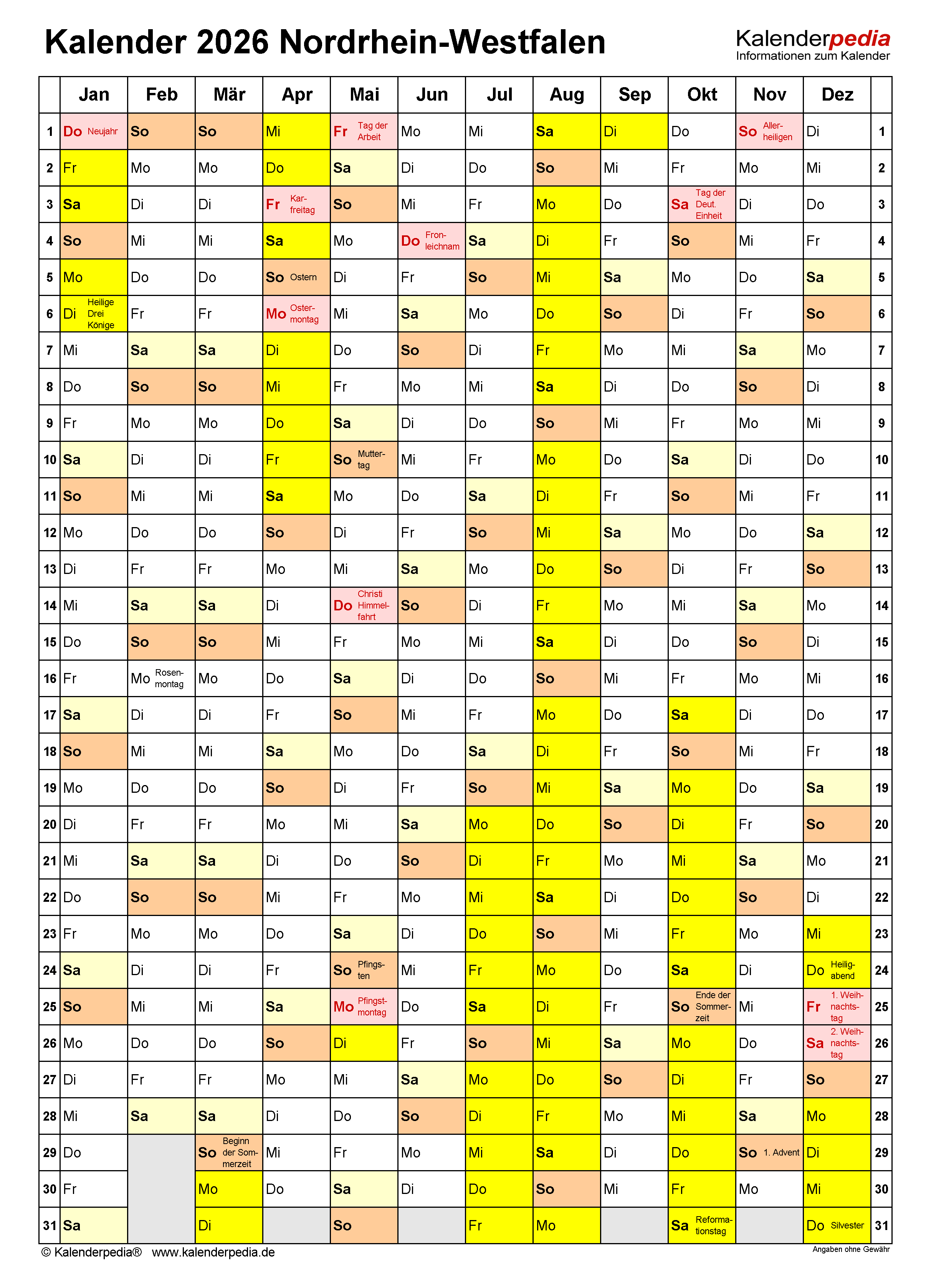 En Dybdegående Analyse Af Kalender November 2025 NRW 2026 - Kalender